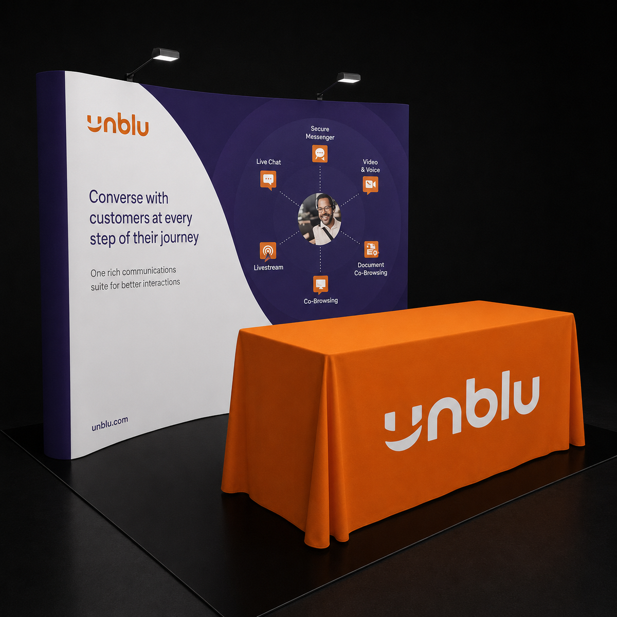 Curved Pop Up Fabric Display Table Kit