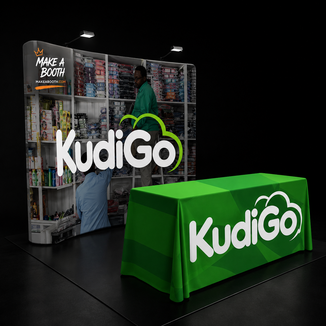 Curved Pop Up Fabric Display Table Kit
