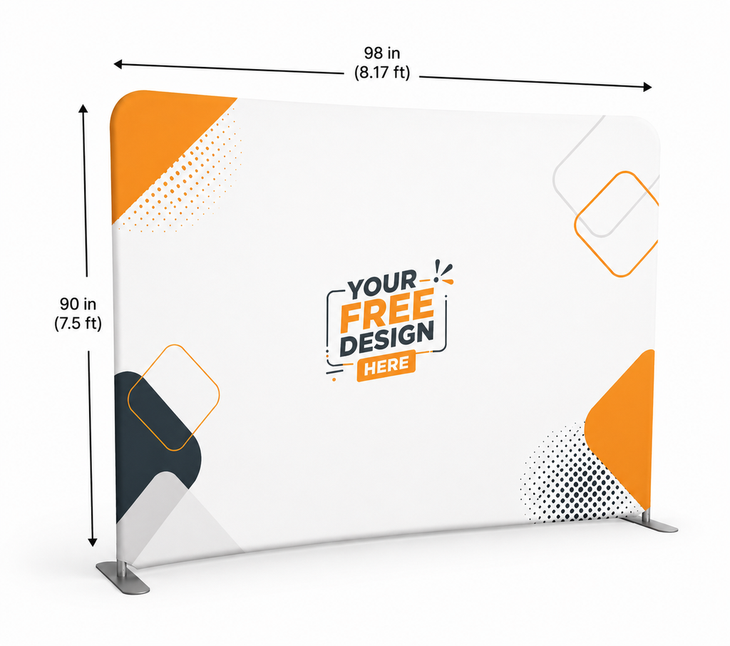 Premium Straight Tension Fabric Backdrop Display 8ft x 7.5ft