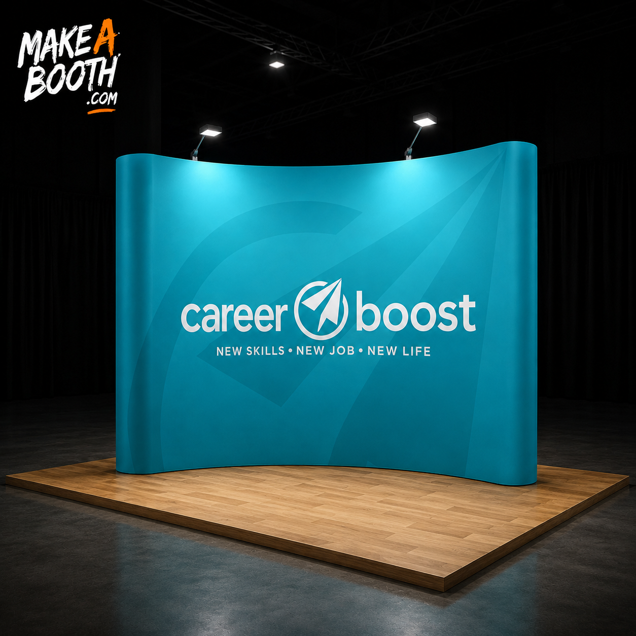 8ft Curved Pop Up Fabric Display