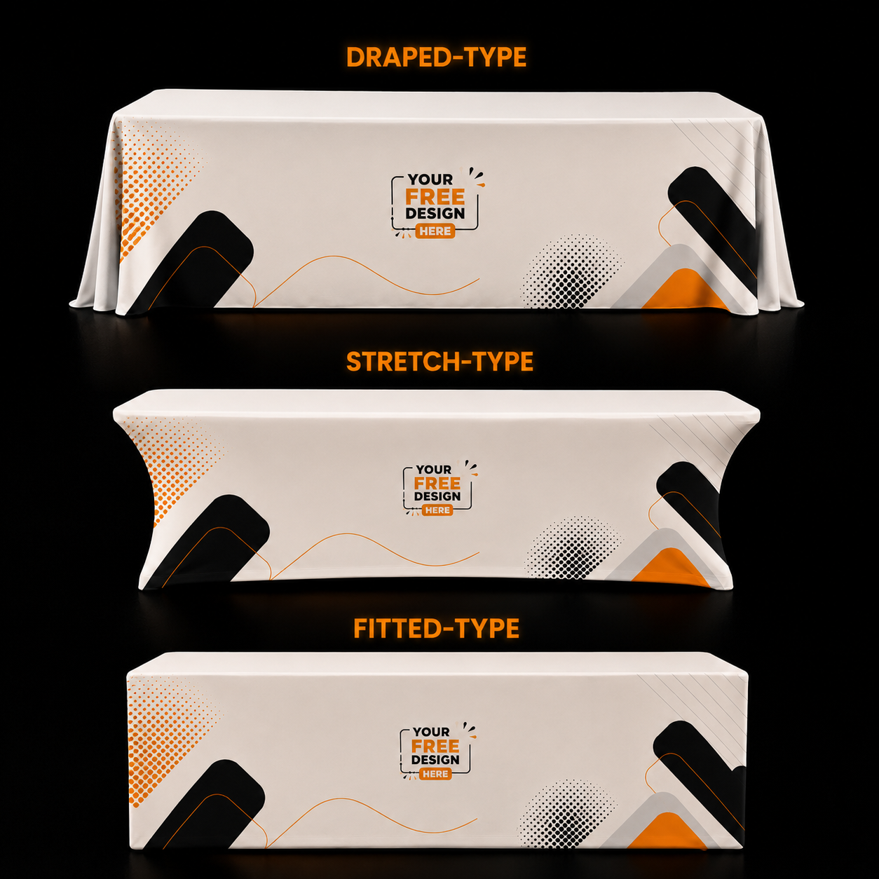 Custom Table and Cover Set | Draped, Stretch, or Fitted Styles