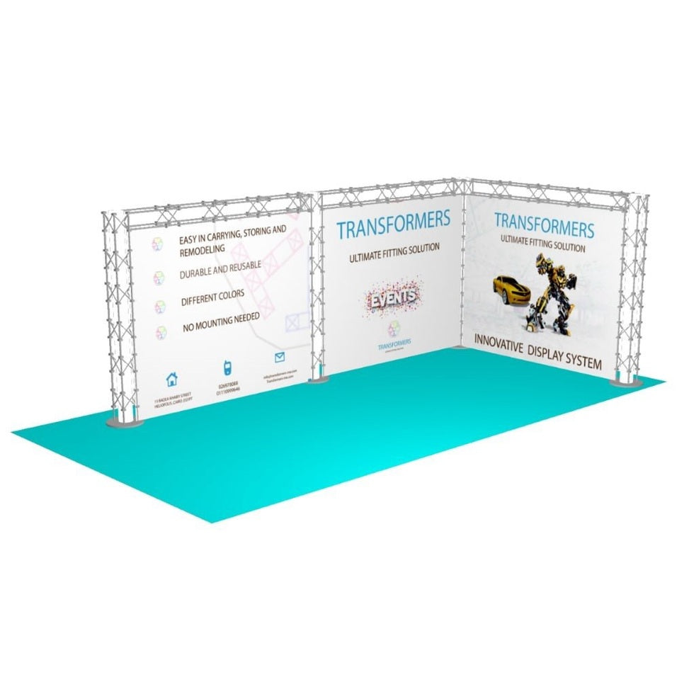 Transformers™ L Shape Simple Booth - Customizable Hybrid Exhibit System | Optimized for Any Space
