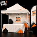 4-piece event canopy booth kit: white frame, printed side walls, table cover