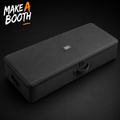 Padded rolling travel case, dark with zippered top and side handles