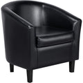 Modern Leather Barrel Club Chairs