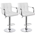 Modern Leather Swivel Armrest Barstool Chairs