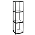 Twist-Lock Portable Showcase Display Cabinet Tower with 3 Shelves & Overhead Lights