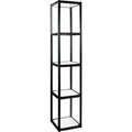 Twist-Lock Portable Showcase Display Cabinet Tower with 4 Shelves & Overhead Lights