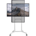 V2 White Rotating Vertical TV Monitor Stand with Wheels